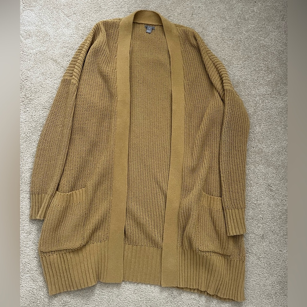 Mustard yellow knit cardigan, extra small, aerie, good condition